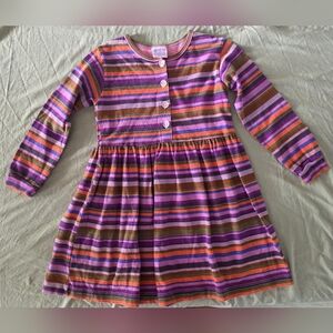 Fresh Produce girls 4 multi color stripe Henley Dress